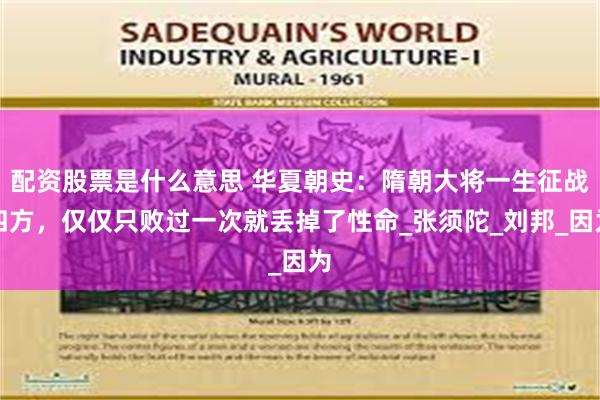 配资股票是什么意思 华夏朝史：隋朝大将一生征战四方，仅仅只败过一次就丢掉了性命_张须陀_刘邦_因为