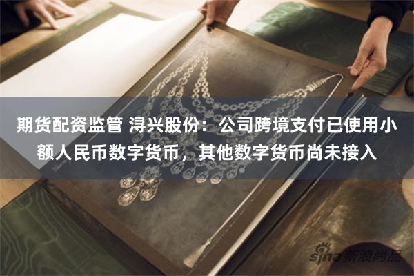 期货配资监管 浔兴股份：公司跨境支付已使用小额人民币数字货币，其他数字货币尚未接入